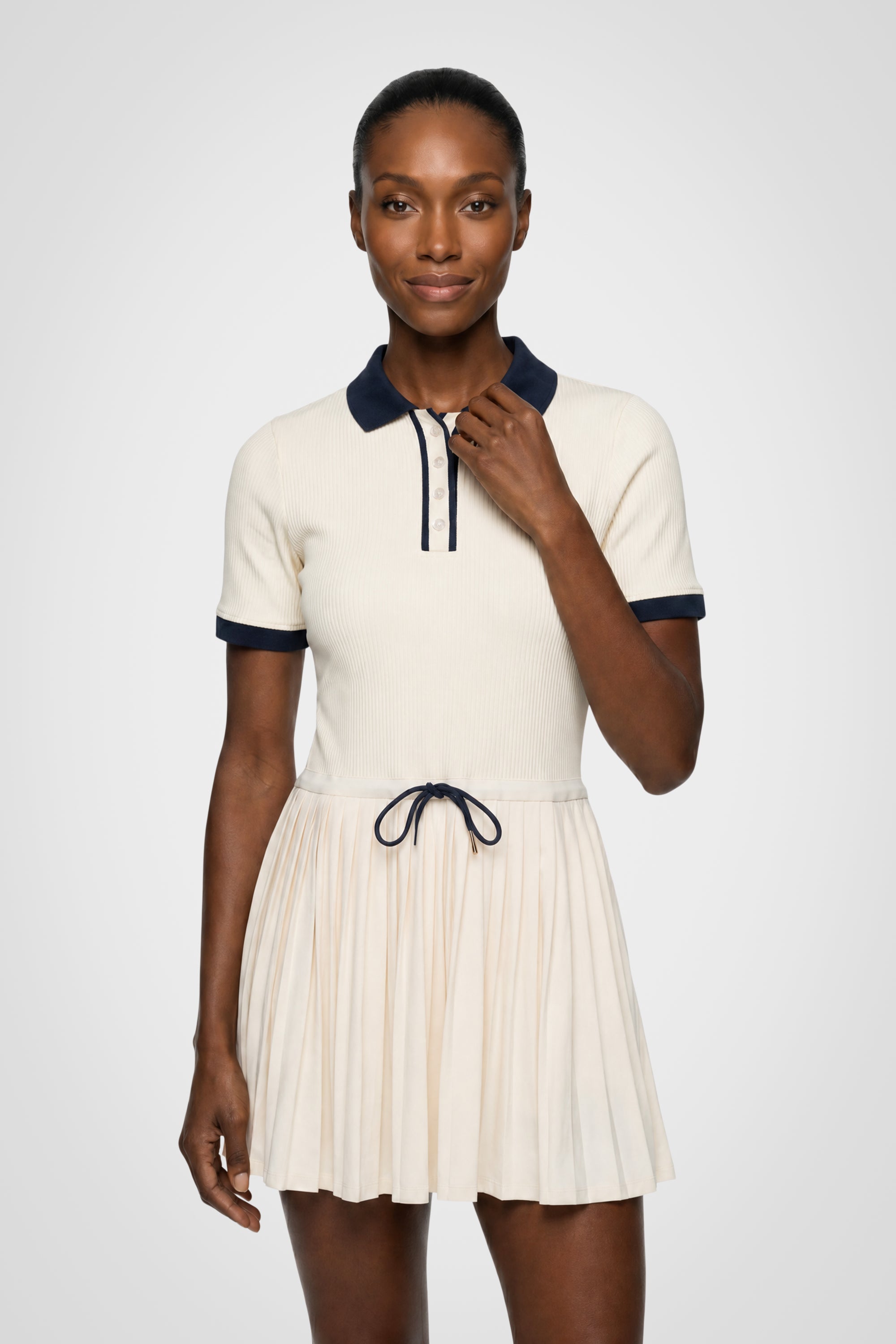 Courtline Pleated Polo Dress