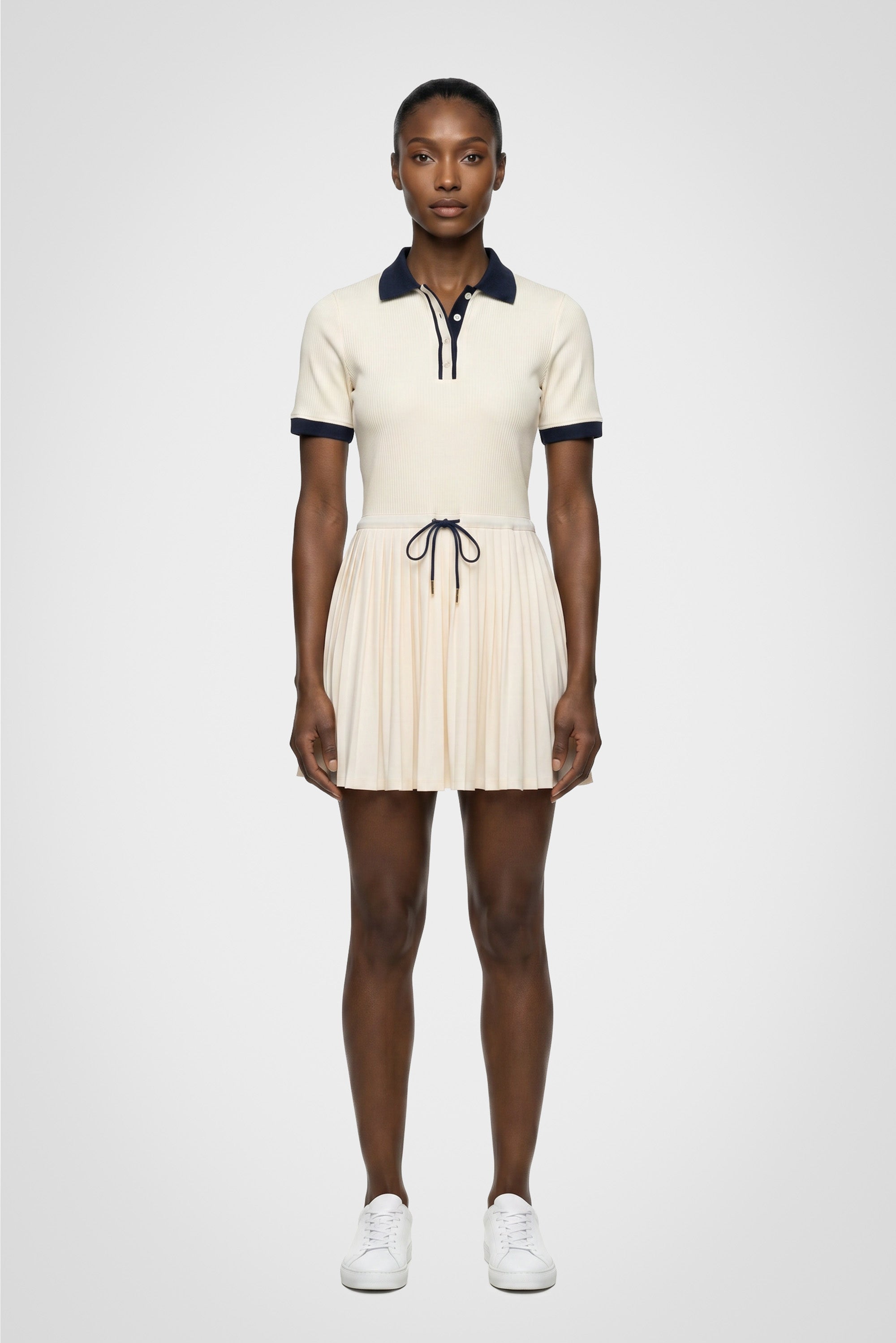 Courtline Pleated Polo Dress