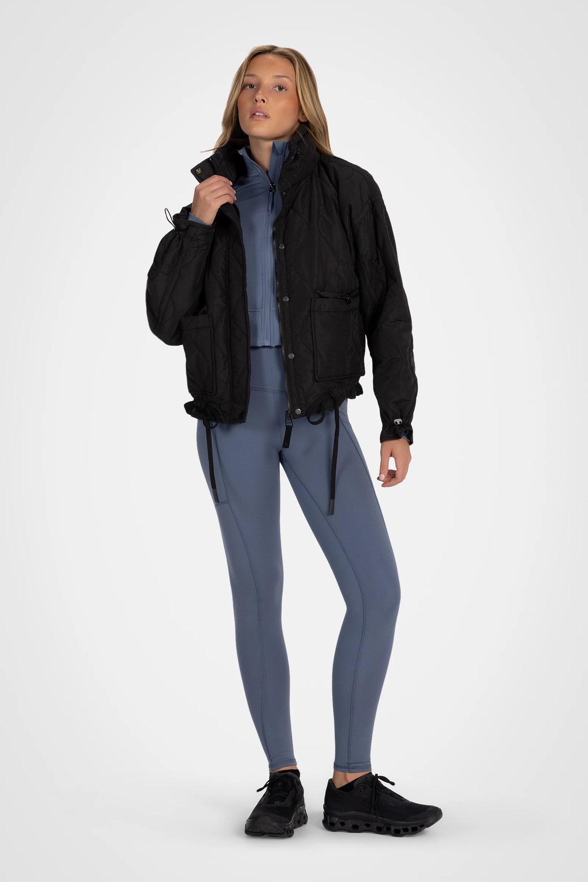 Veylora Cinch-Hem Quilted Jacket
