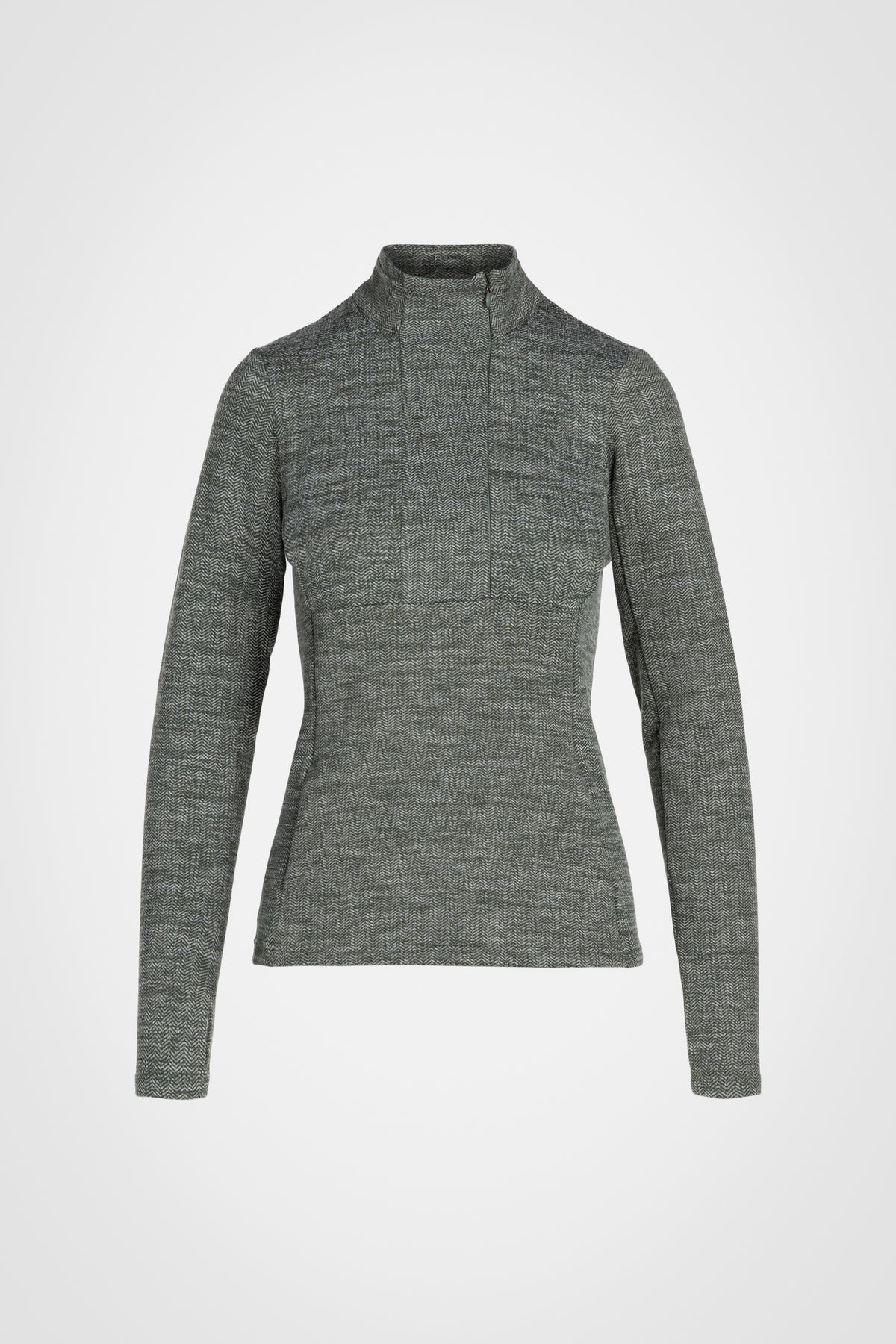 Mock Neck Half-Zip Long Sleeve Top