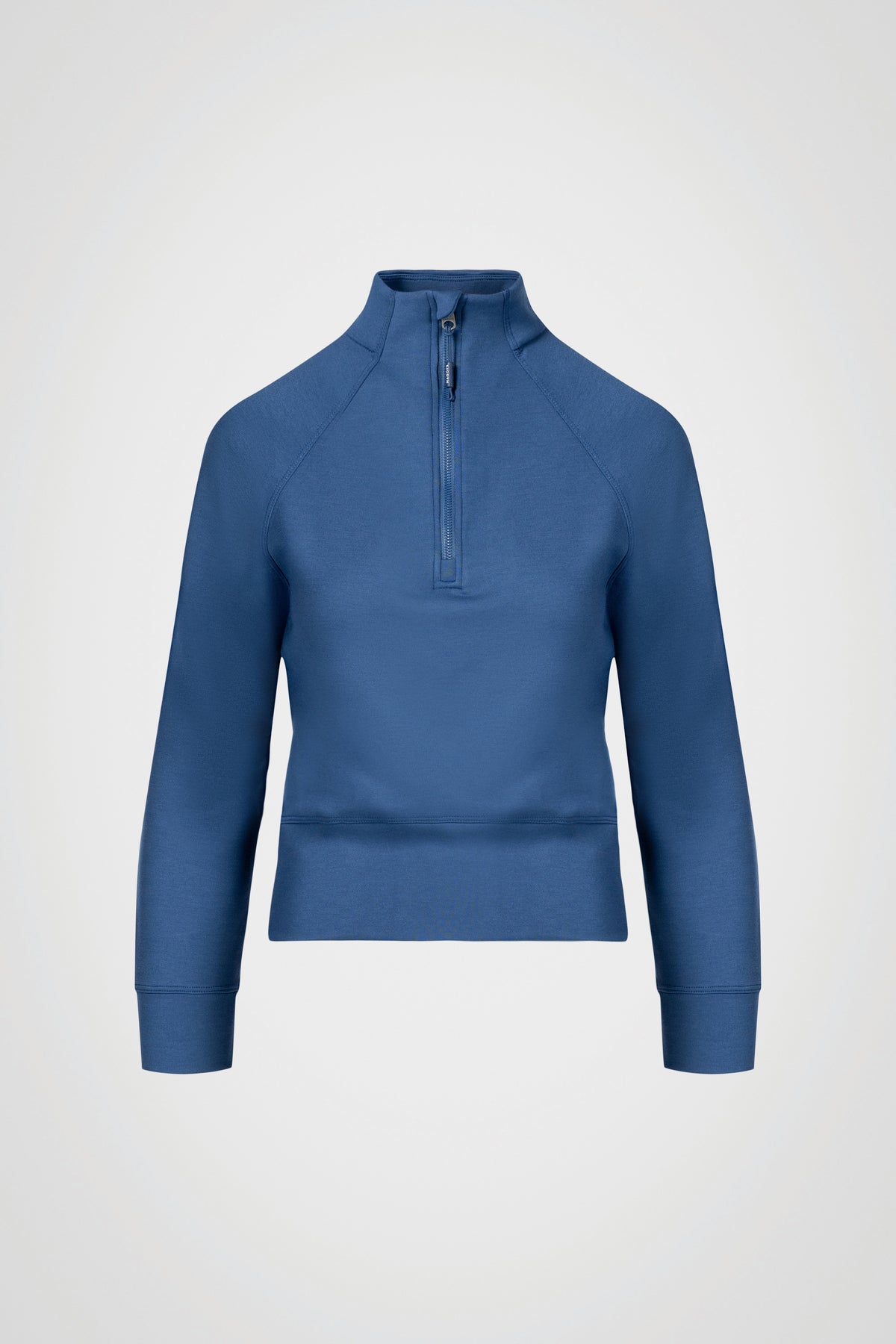 Stretch Knit Mock Neck Half-Zip Long Sleeve Top