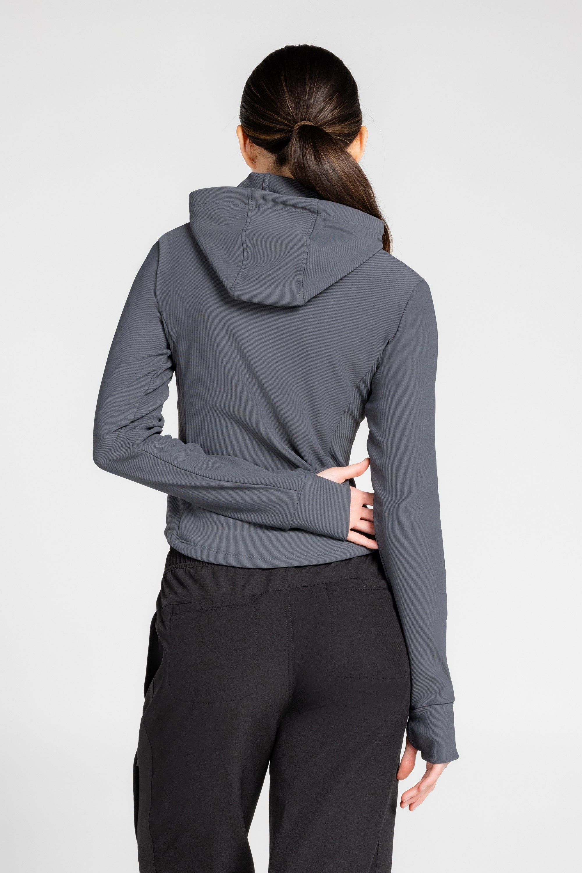 Maddy Ottoman Zip-Up Hooded Jacket