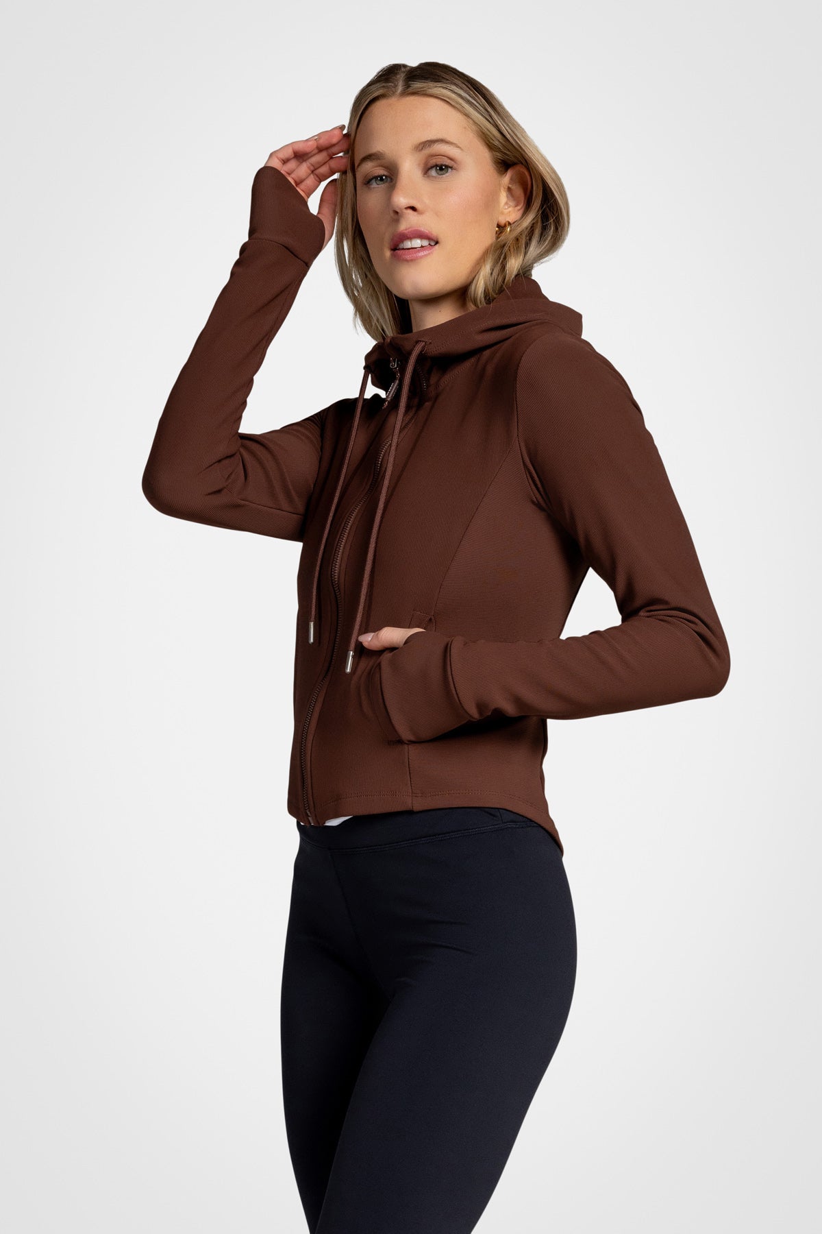 Maddy Ottoman Zip-Up Hooded Jacket