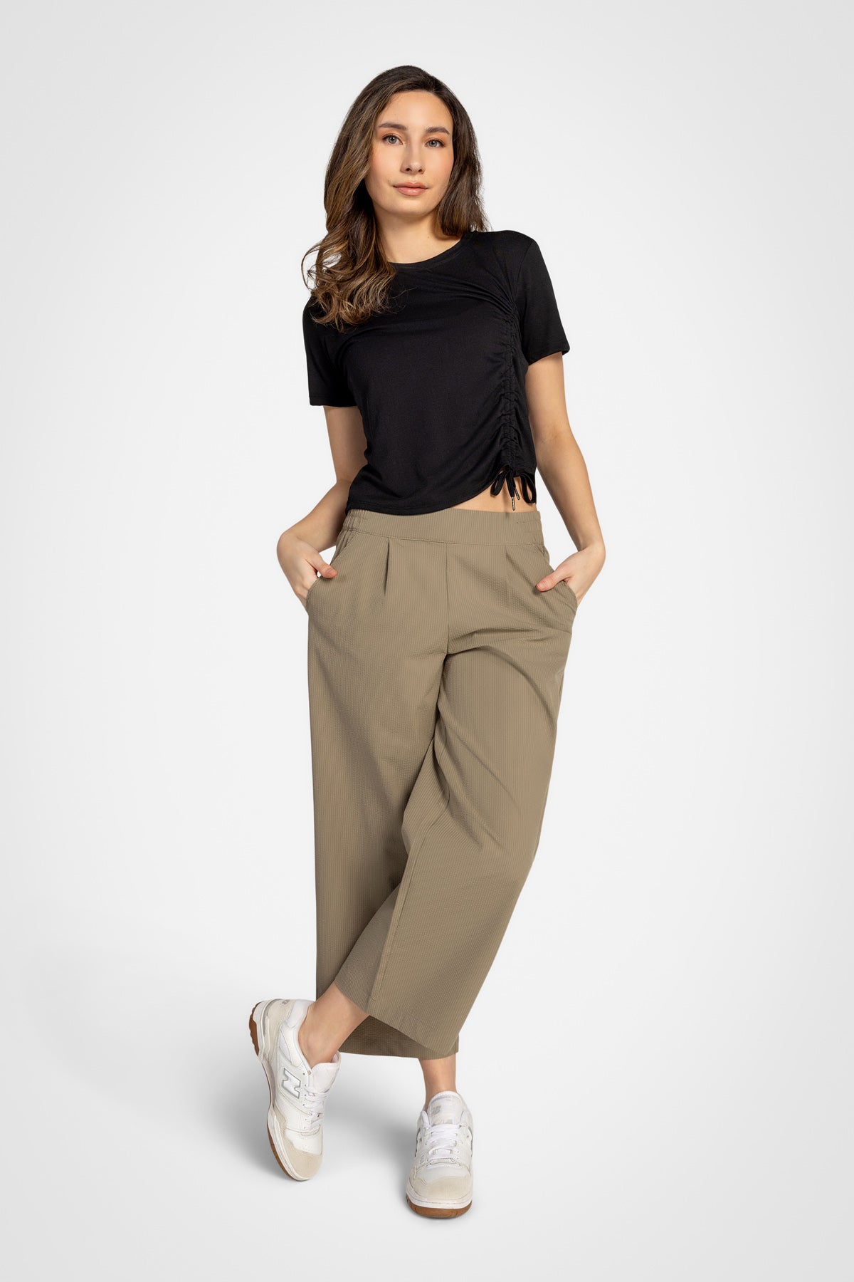 Seersucker Wide Crop Pant