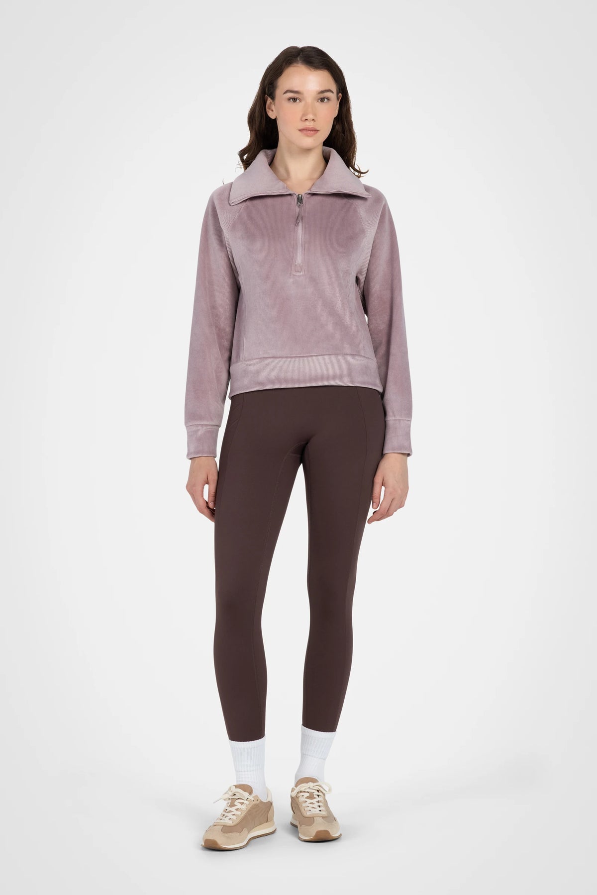 LuxeRib Velour 1/2 Zip Top
