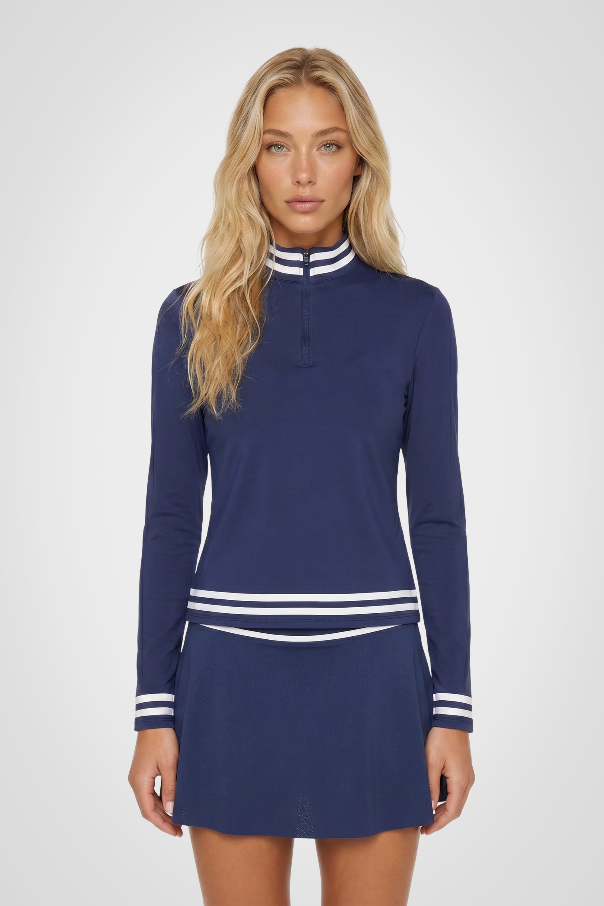 Fairline Mock Collar Zip Top
