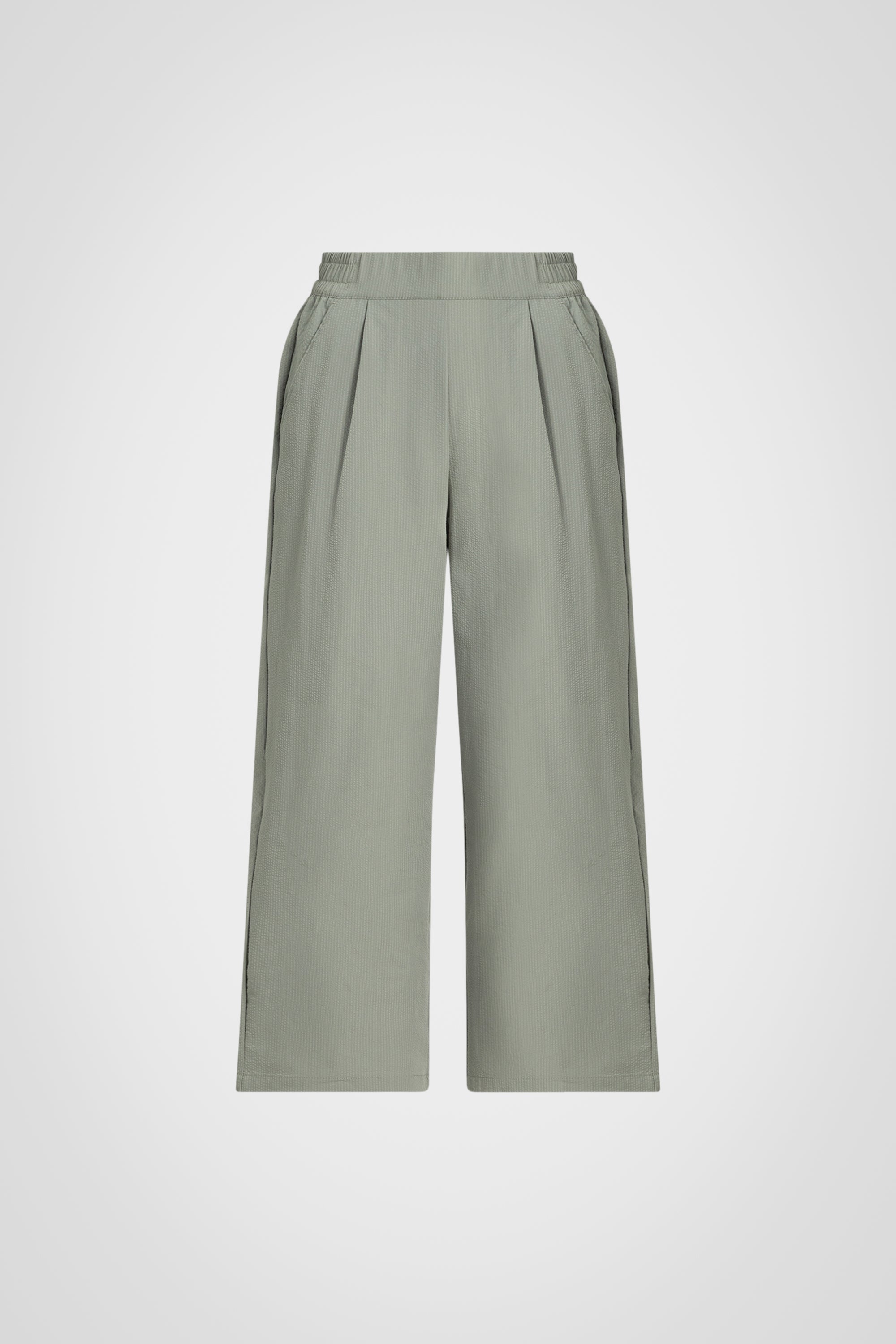 Seersucker Wide Crop Pant