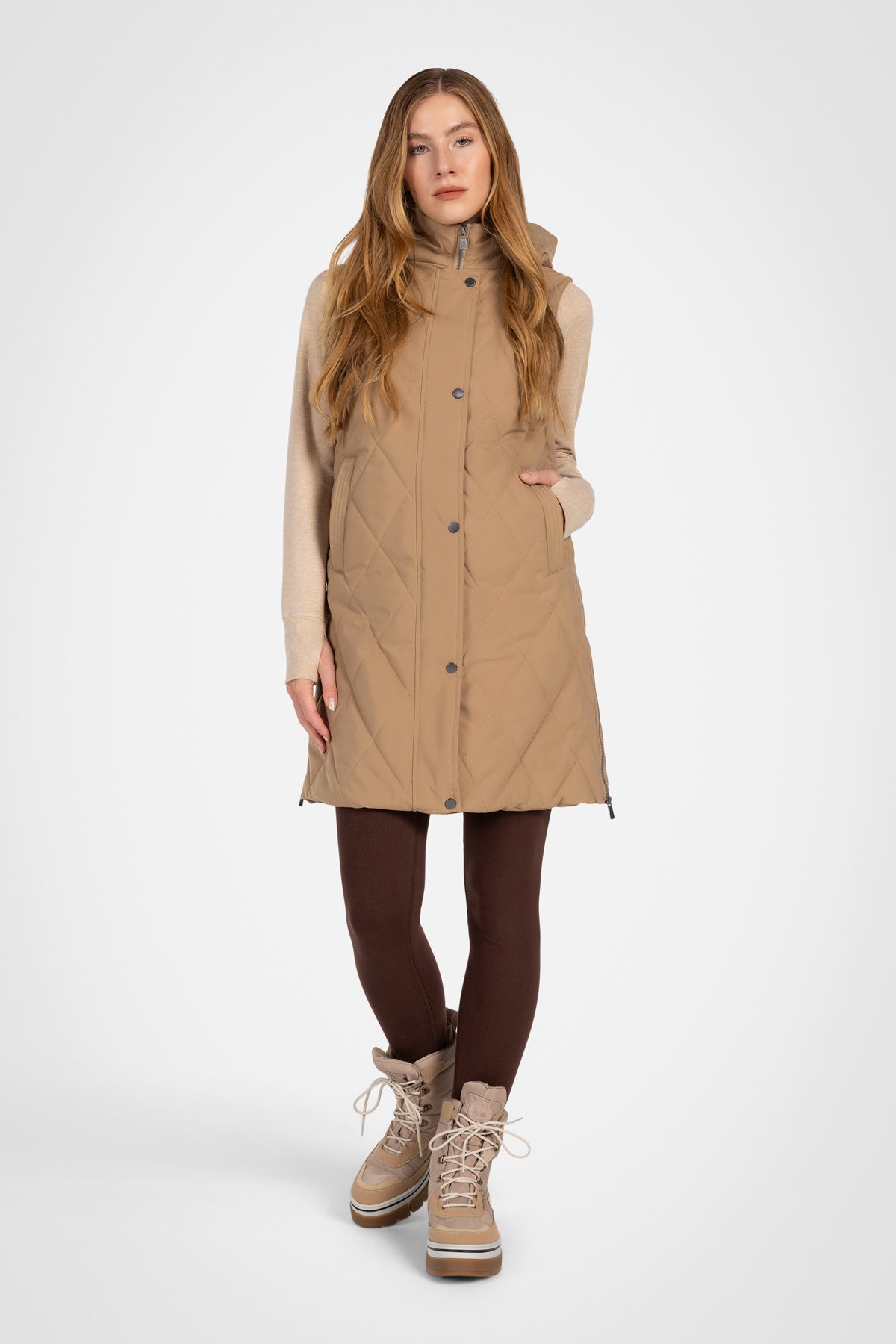 Diamond Long Puffer Vest