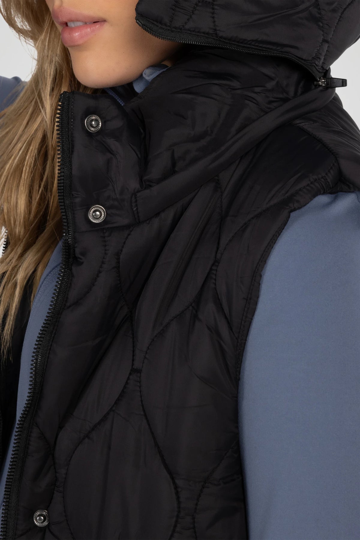 Vallune Long Quilted Hooded Vest