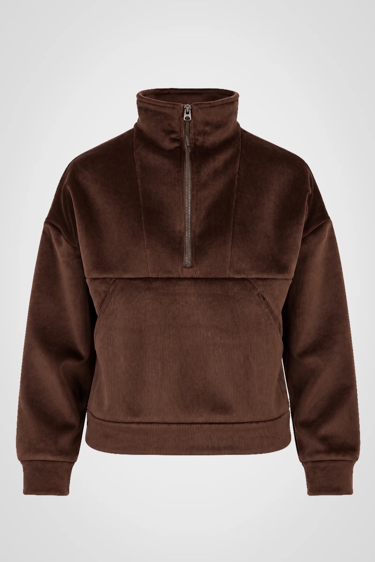 Avelisse Rib Velour Quarter-Zip Pullover