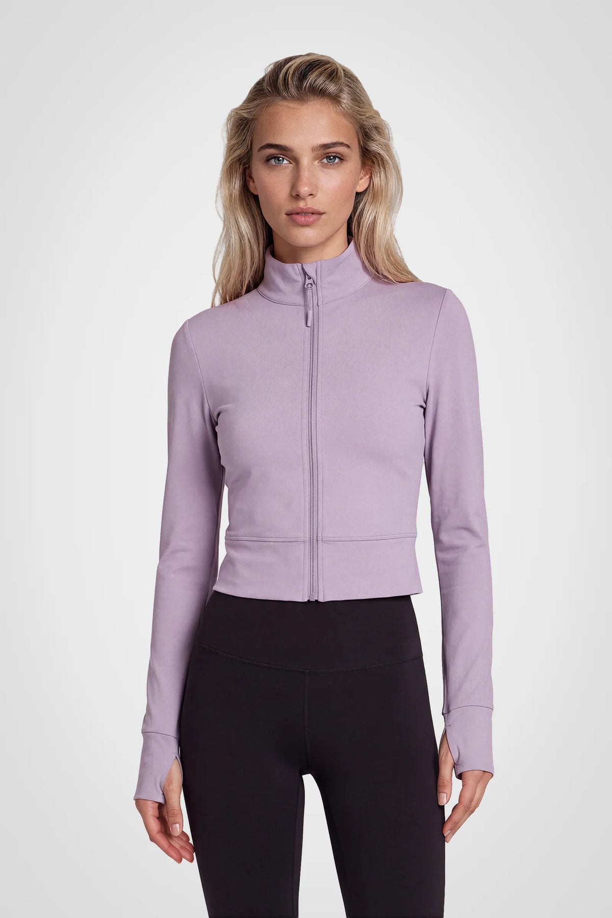 Aerelle Moss Jersey Funnel-Neck Jacket