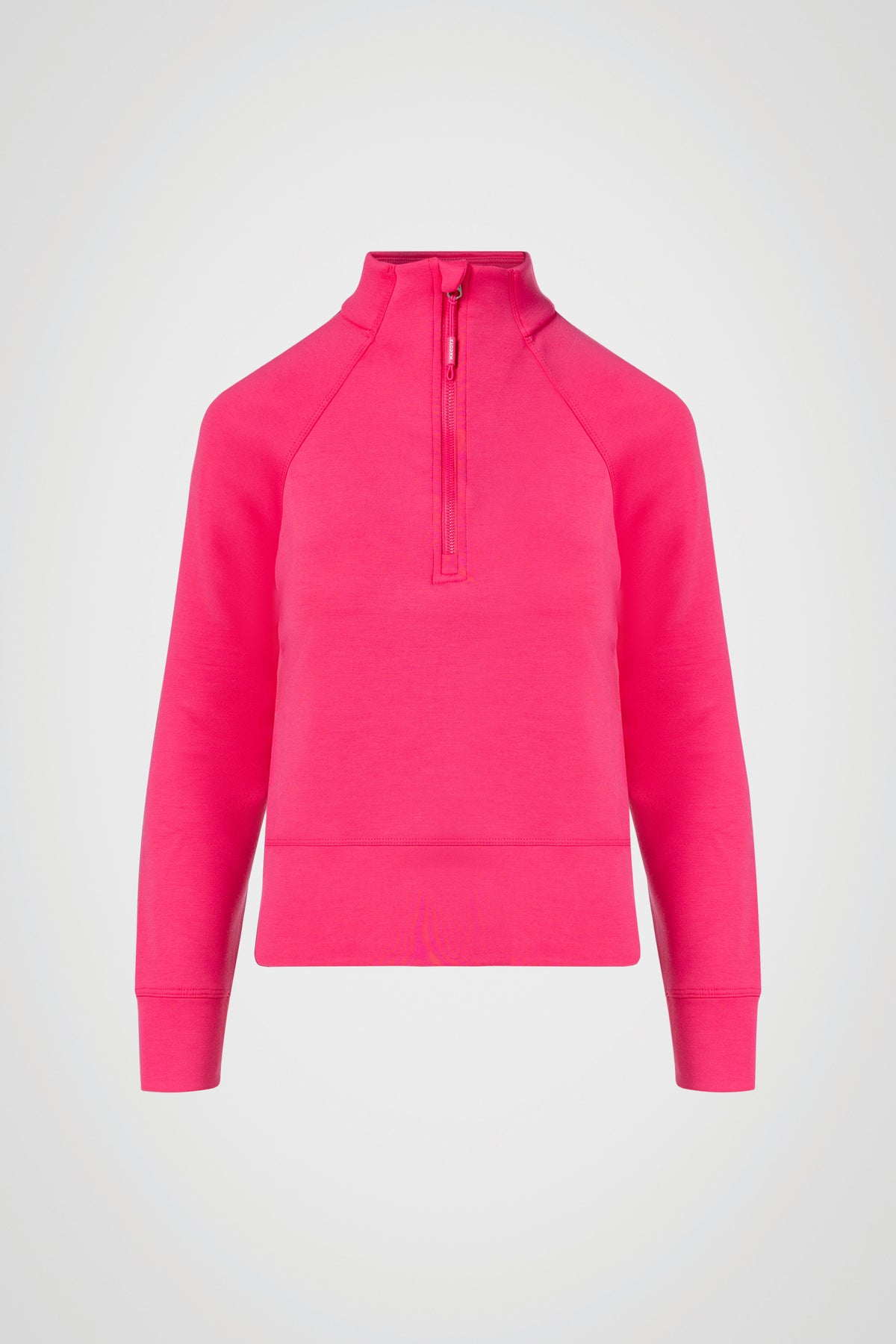 Stretch Knit Mock Neck Half-Zip Long Sleeve Top