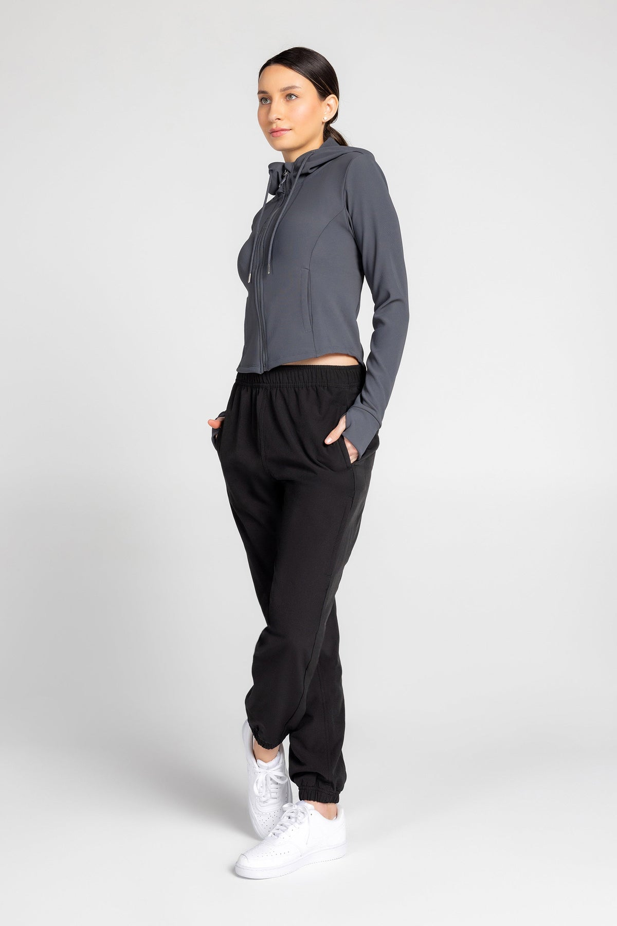 Maddy Ottoman Zip-Up Hooded Jacket
