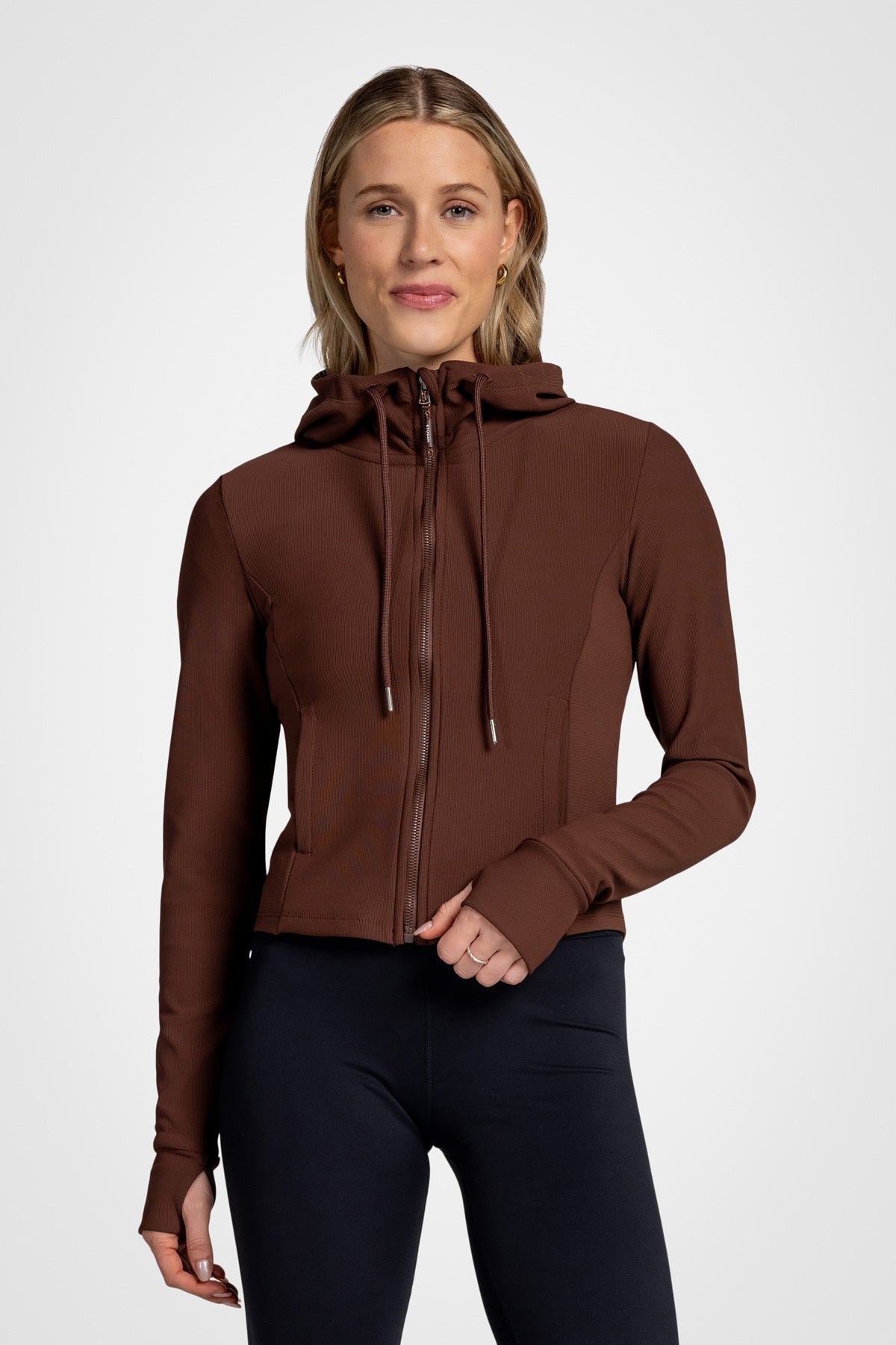 Maddy Ottoman Zip-Up Hooded Jacket