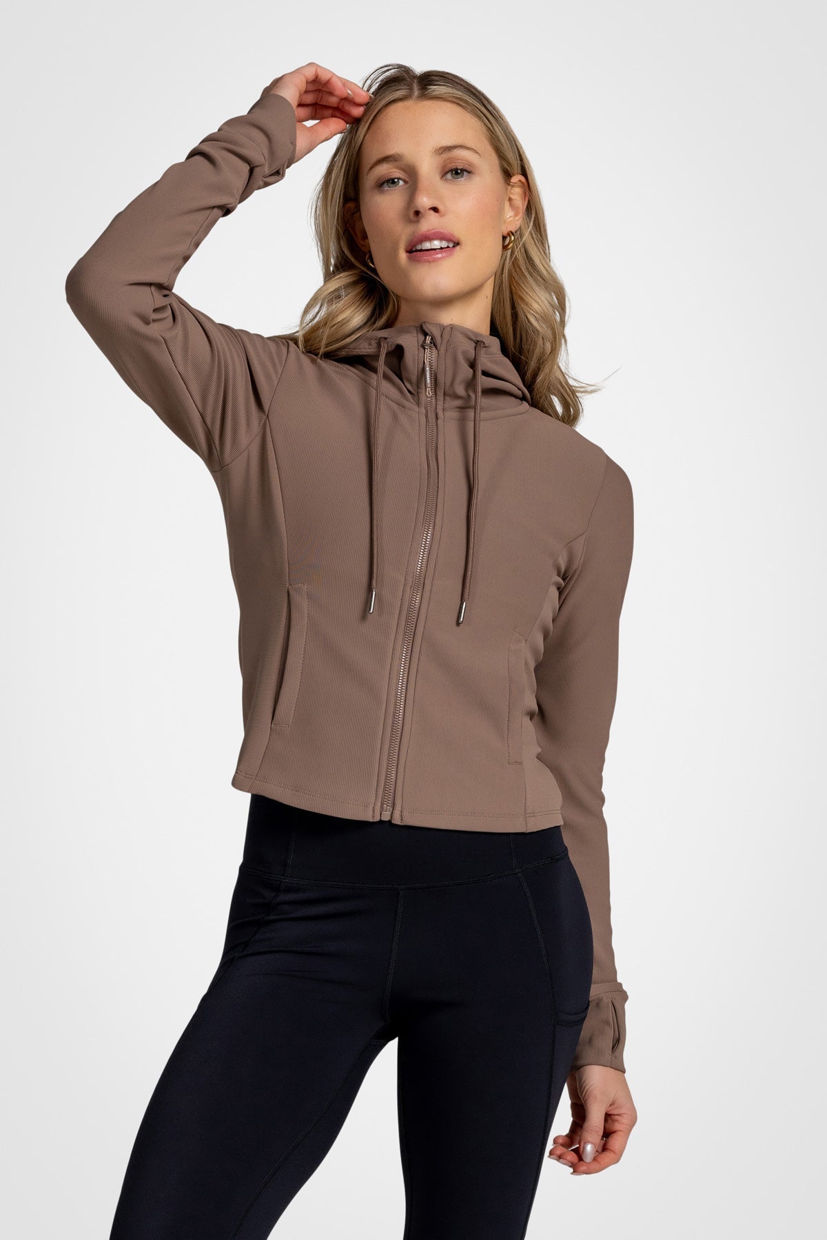 Maddy Ottoman Zip-Up Hooded Jacket