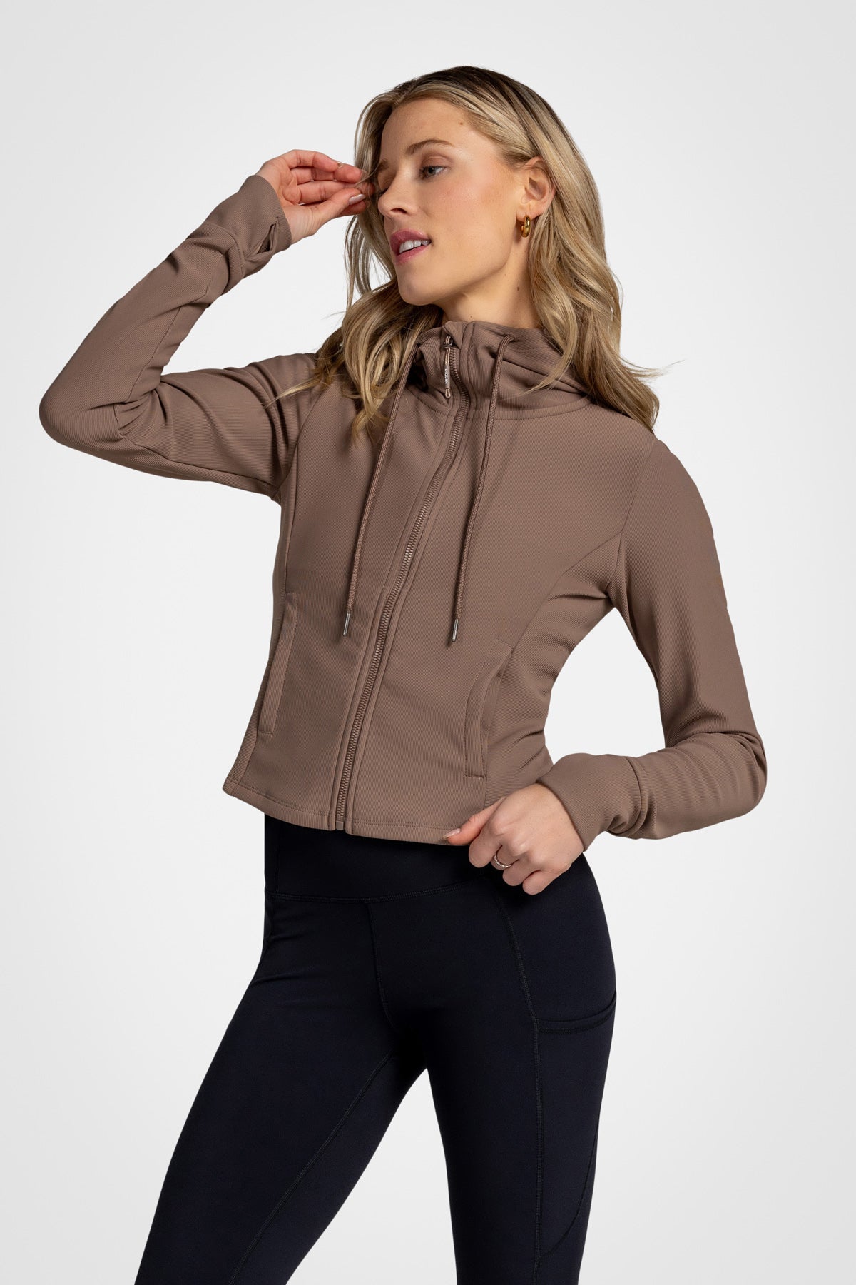 Maddy Ottoman Zip-Up Hooded Jacket